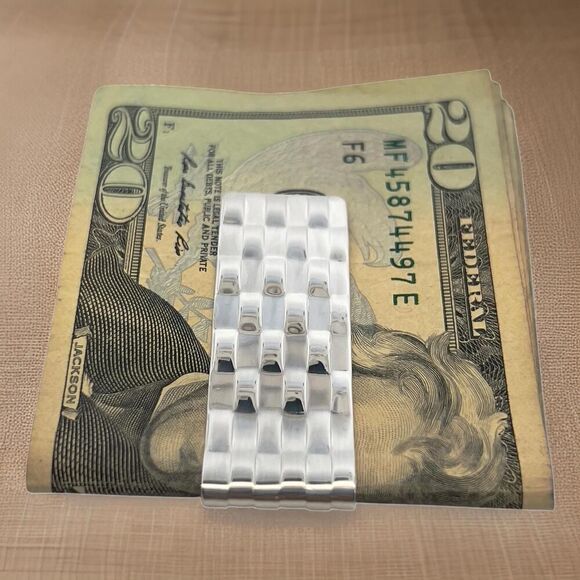 Tiffany & Co Weave Money Clip Sterling Silver 16.6 Grams Estate TIF892 - Picture 8 of 13